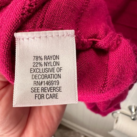 Apt. 9 Size 1X Pullover Short Sleeve Roll Tab Side Ruching Fuschia Comfort - Picture 6 of 15